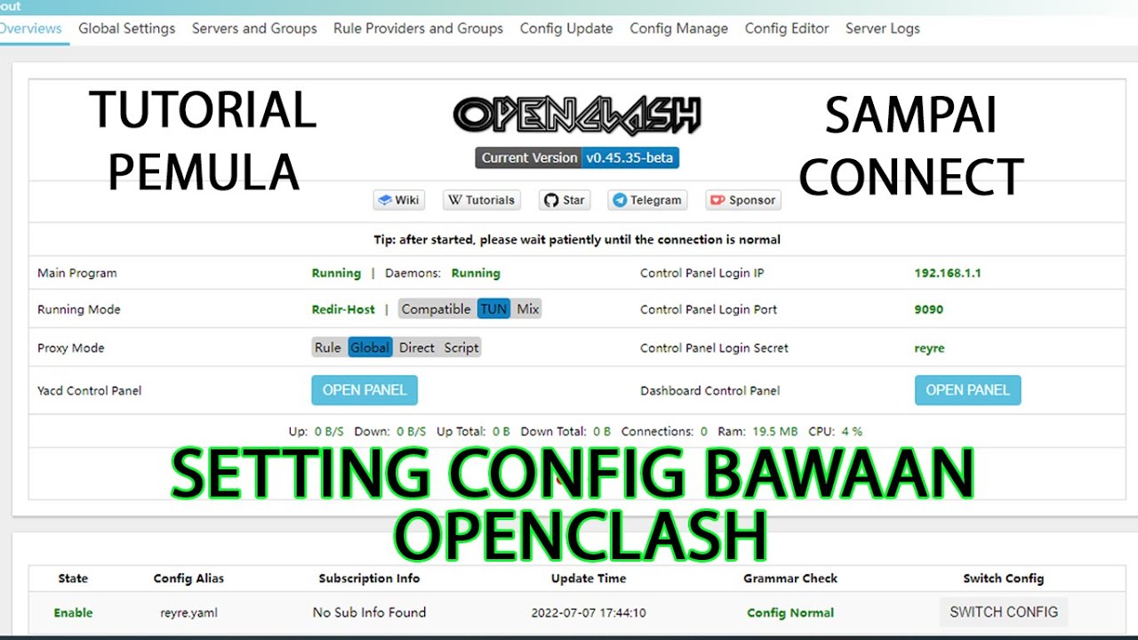 TUTORIAL CARA SETTING CONFIG BAWAAN OPENCLASH AGAR BISA DI INJECT DI STB OPENWRT