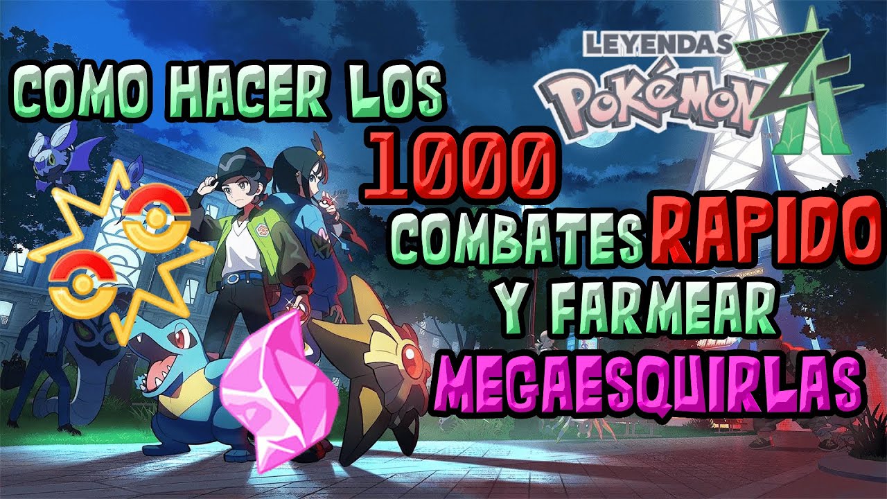 COMO HACER LOS 1000 COMBATES RAPIDO Y CONSEGUIR MEGAESQUIRLAS || POKEMON ZA ||