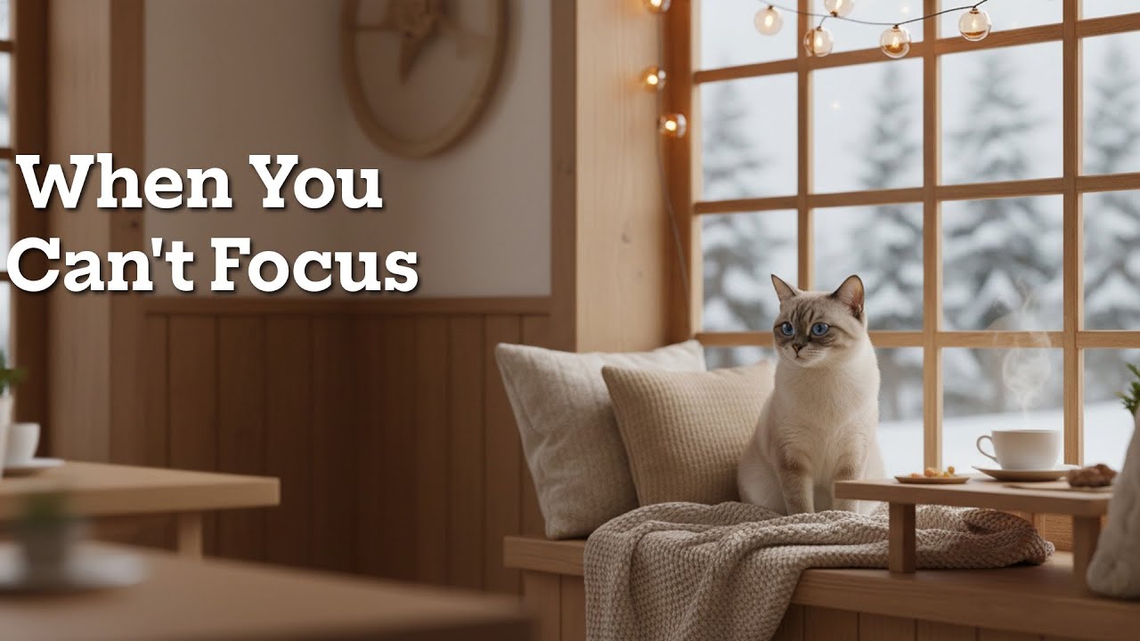 When You Can’t Focus ❄️ Cozy Winter Lofi Cat Café | 집중 안 될 때 듣는 로파이