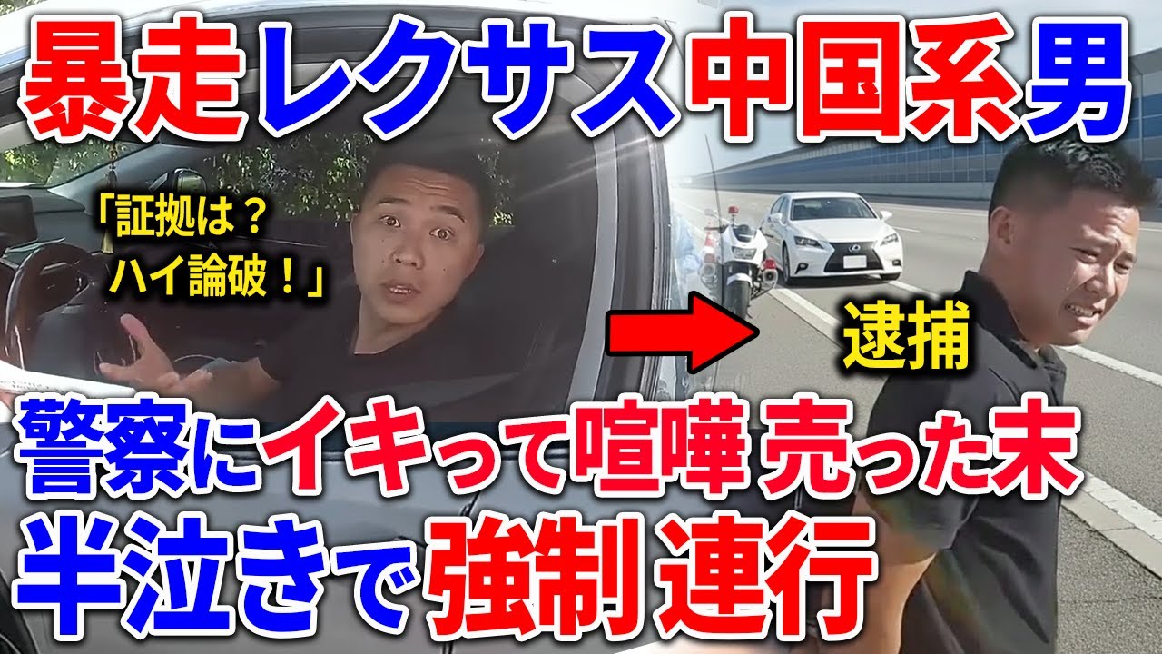 暴走レクサスに乗るイキリ男が警官に舐めた態度でケンカ売った末路  #犯罪 #警察 #アメリカ