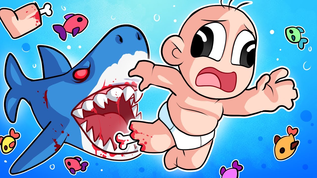 NADIE PUEDE ESCAPAR DEL TIBURON ASESINO 😱🦈 BEBE NOOB en ROBLOX