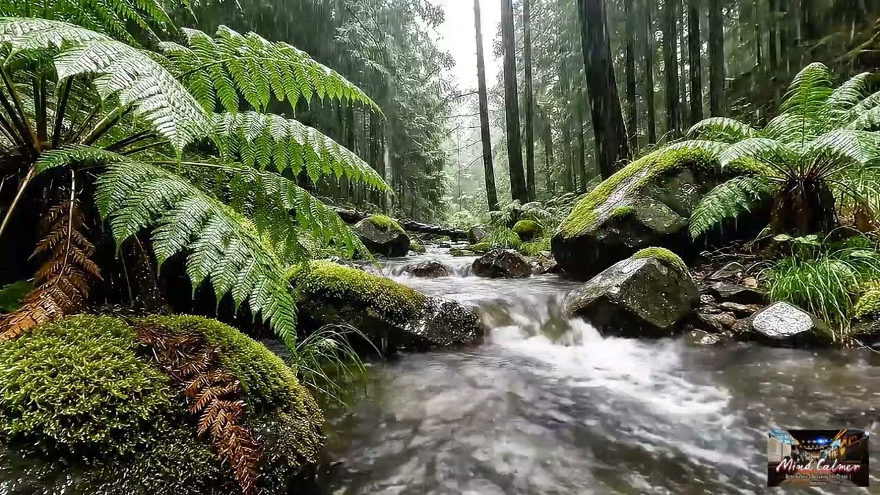 Heavy Rain ⛈️ in the Forest and Streams Help You Fall Asleep | Soothing Rain Sounds | White Noise