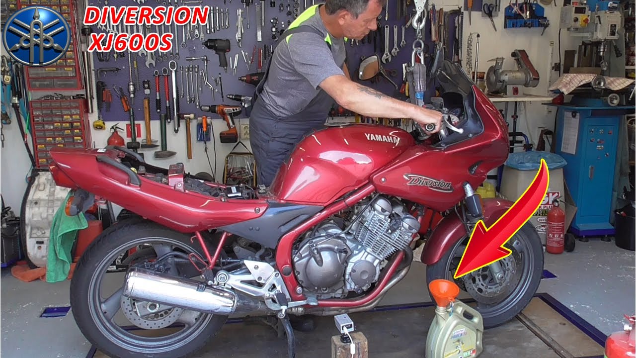 YAMAHA DIVERSION XJ600S [1998] OIL OILFILTER CHANGE PART 2 easy...? 👨‍🔧---🏍