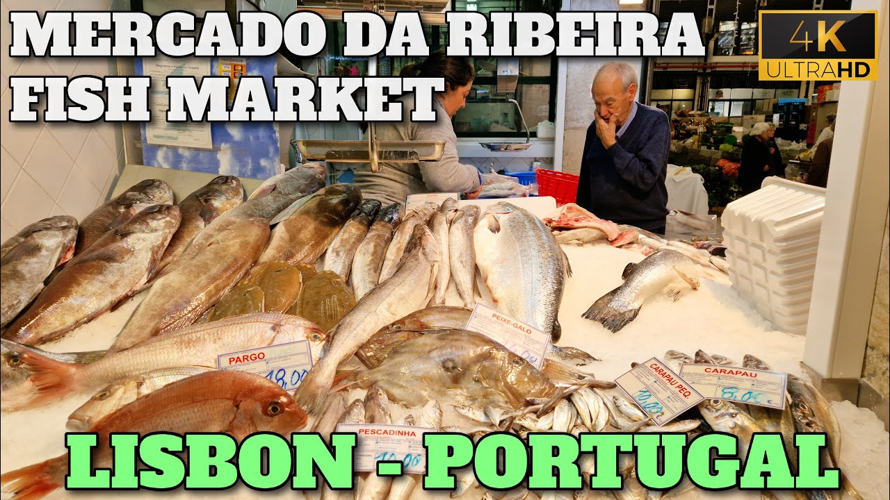 LISBON FISH & FOOD MARKET - MERCADO DA RIBEIRA (TIMEOUT MARKET)- PORTUGAL - 4K - 2024
