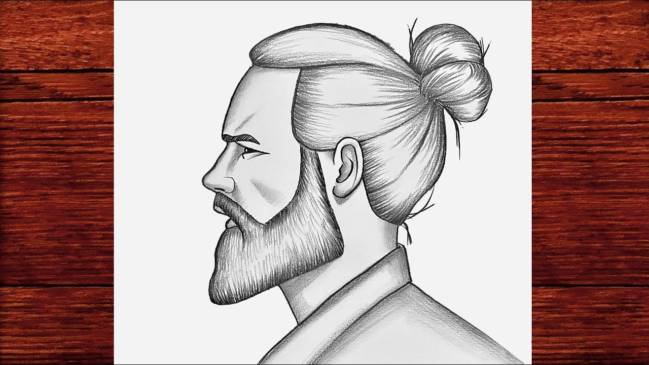 Kolay Yakışıklı Erkek Çizimi Resmi - Kolay Karakalem Çizimleri - Çizim Mektebi Sakallı Erkek Çizimi