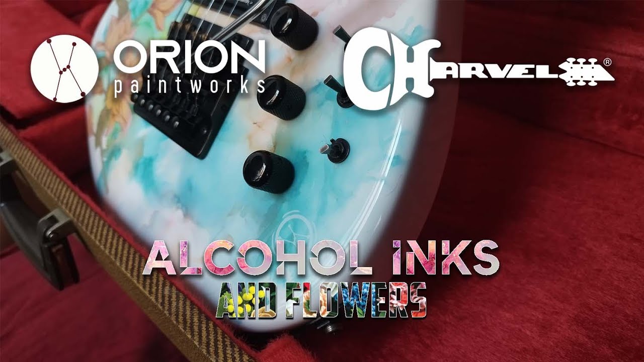 CUSTOM GUITAR | CHARVEL| Painting a 1986 Charvel M4 with alcohol inks and flowers