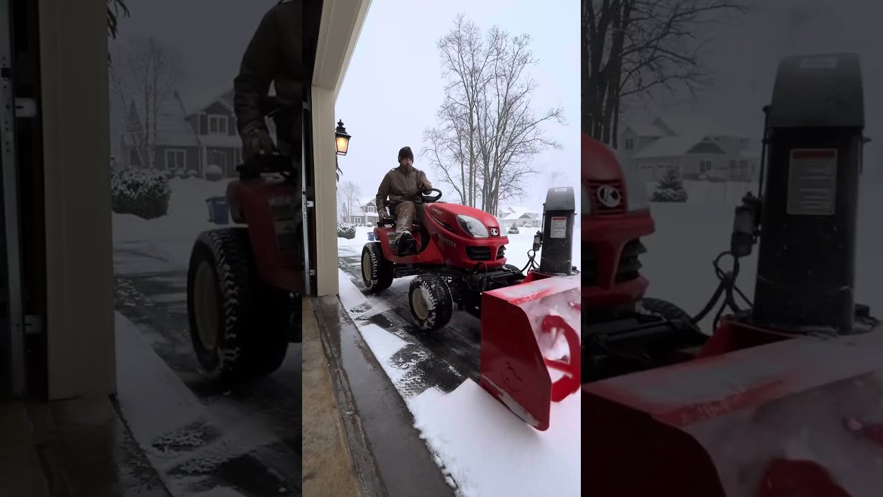 POV UNCUT Kubota GR2120 snowblowing in Syracuse NY