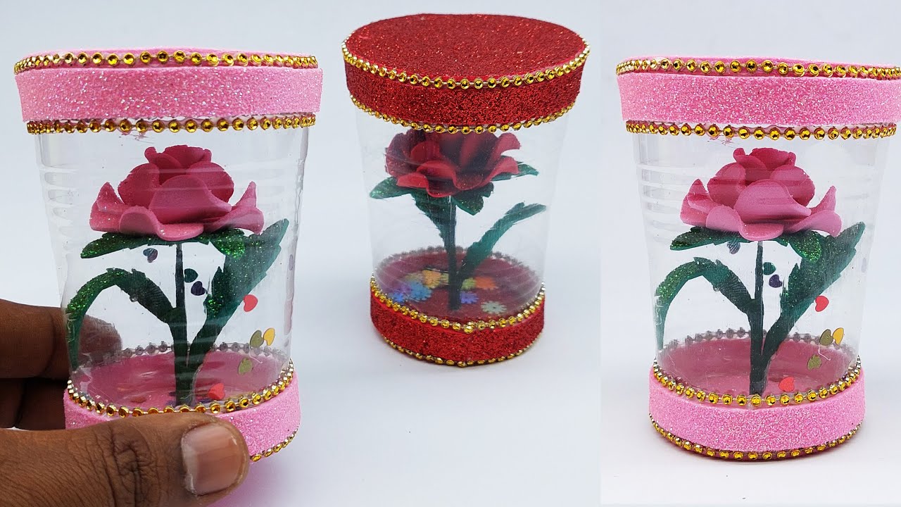 DIY Rose Flower Showpiece - Birthday Gift Ideas - Flower Showpiece Making at Home