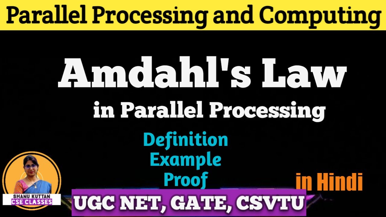 Amdahl’s Law in Parallel Processing | Speedup Performance Law | PPC Lecture 6 | Shanu Kuttan | Hindi