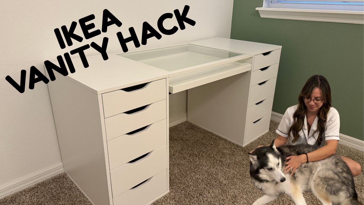 IKEA VANITY HACK ✨Build my new IKEA makeup vanity with me! 🎀💄