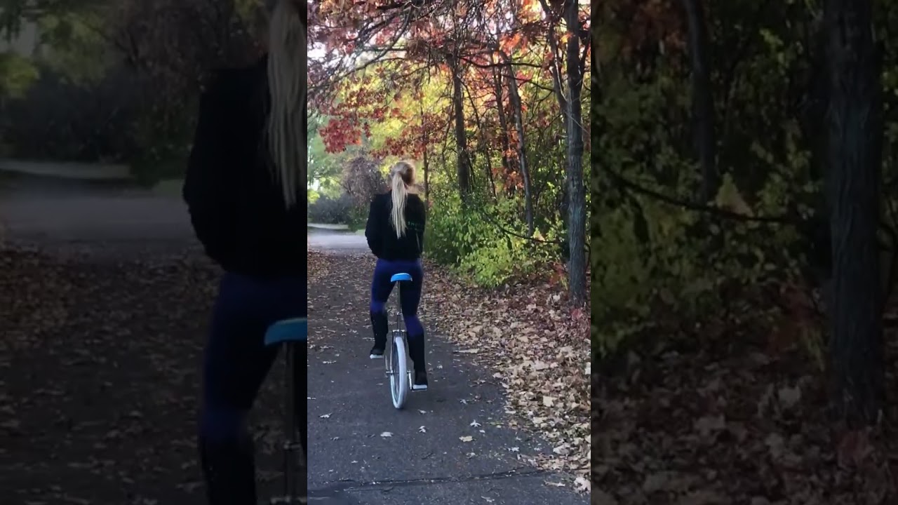Unicycle in the fall Ruby Blue