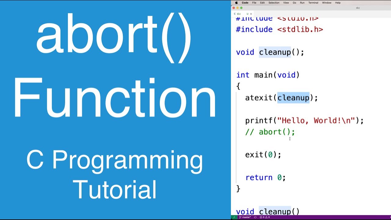 abort() Function | C Programming Tutorial