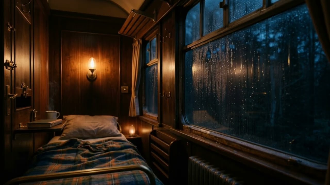Rain on Cabin Window for Deep Sleep 🌧 Cozy Rain Ambience (4 Hours)