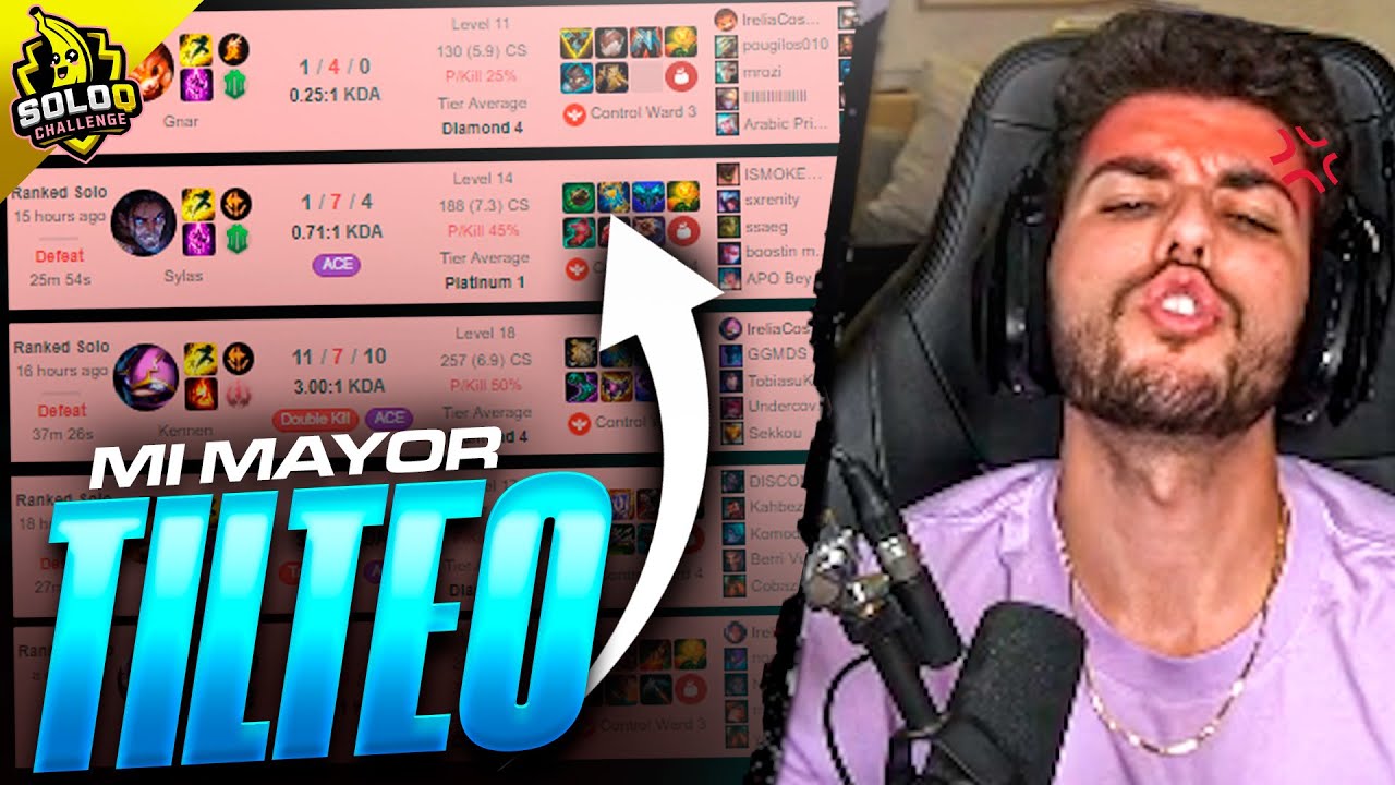 ¡El PRIMER TILTEO de MUCHOS! 🤬 Racha de DERROTAS en el SoloQ Challenge 2022 | Werlyb