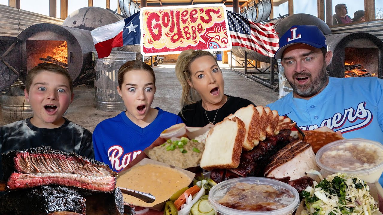 New Zealand Family try #1 Texas BBQ in the world! (IS GOLDEE'S REALLY BETTER THAN TERRY BLACK'S?!)