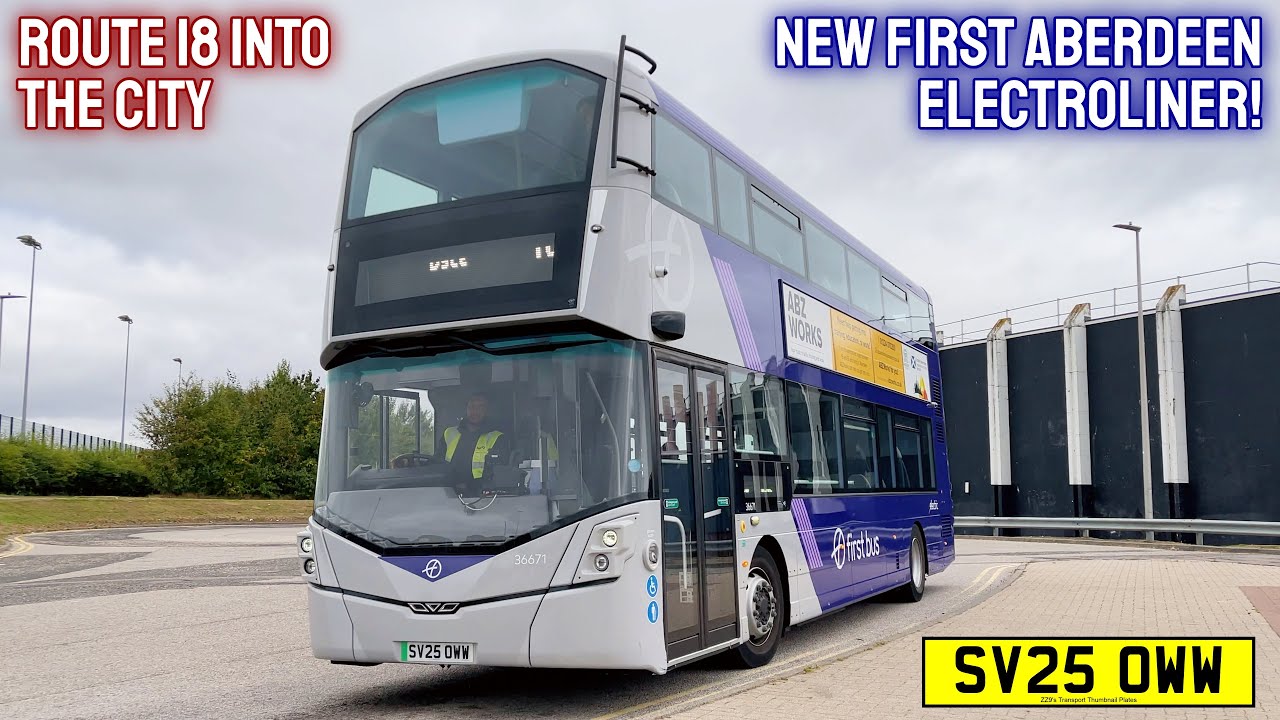New & Nice! First Aberdeen Wright StreetDeck Electroliner SV25 OWW (36671) - Route 18