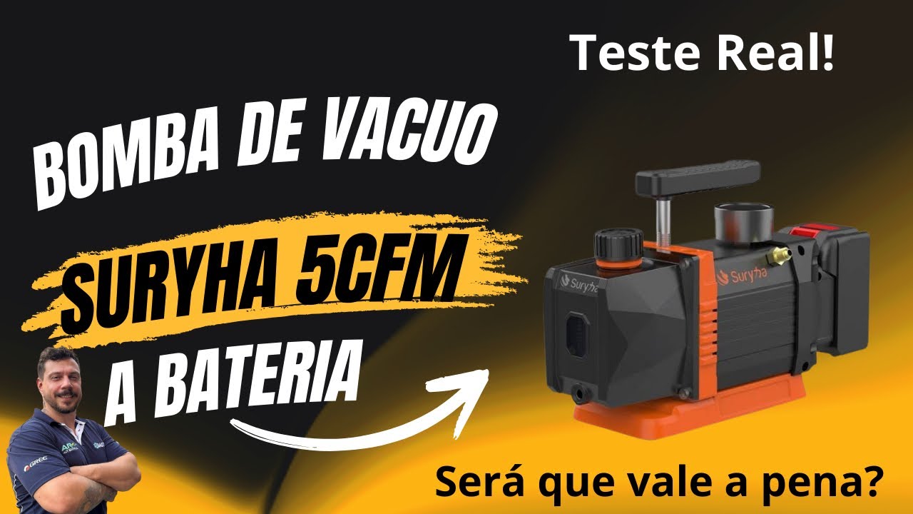 🔧 Bomba de Vácuo a Bateria Suryha 5CFM  Duplo Estágio  - Teste Real de Bancada 🔧