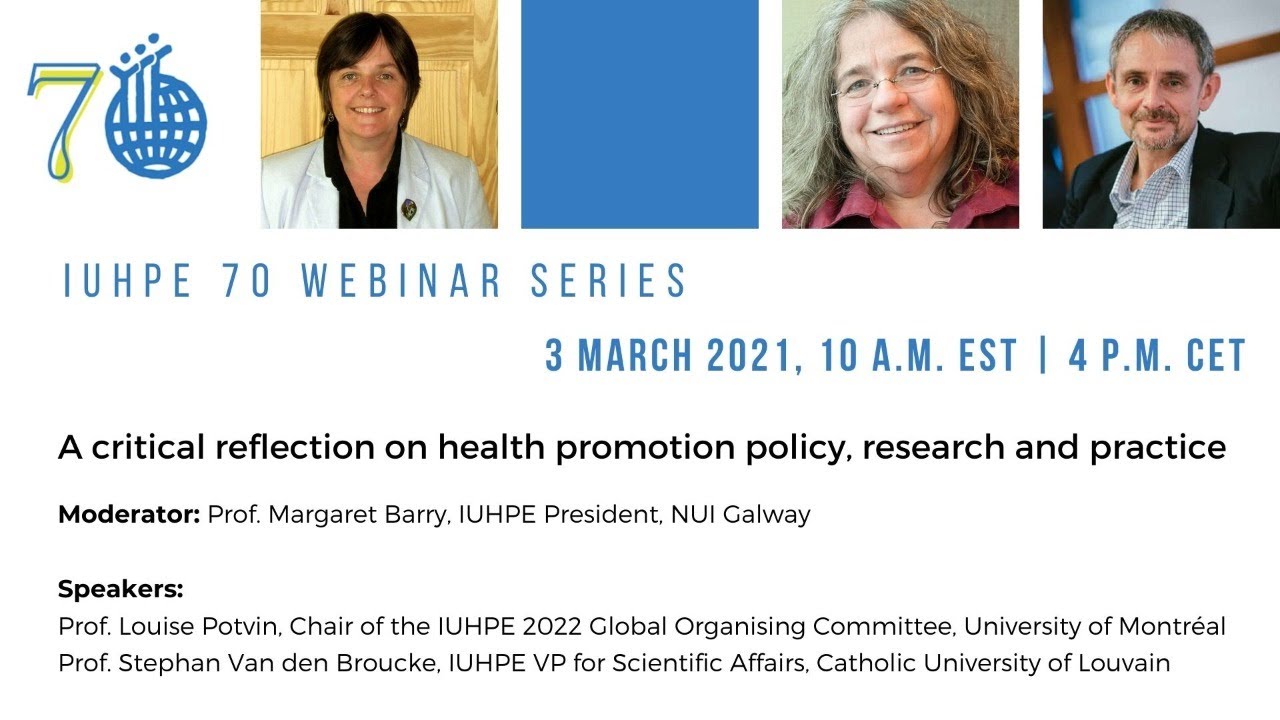 03/03/2021: A critical reflection on health promotion policy, research and practice