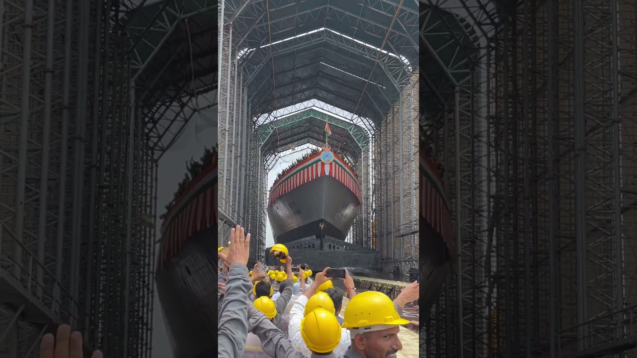 INS MAHENDRAGIRI launching at mazagon dock shipbuilders limited Indian navy
