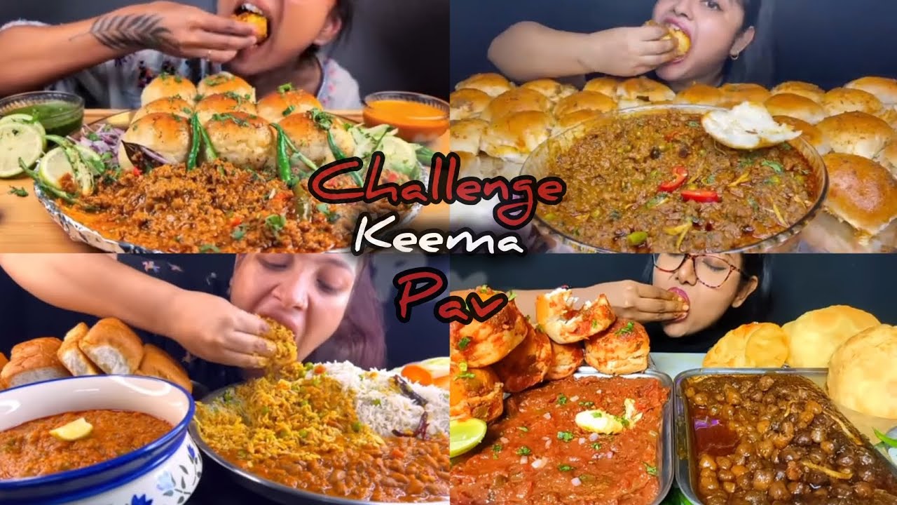 ASMR eating Keema pav!! challenge!! @MaddyEats #indianfood #famousindianfood #mukbang #eatingvideos 