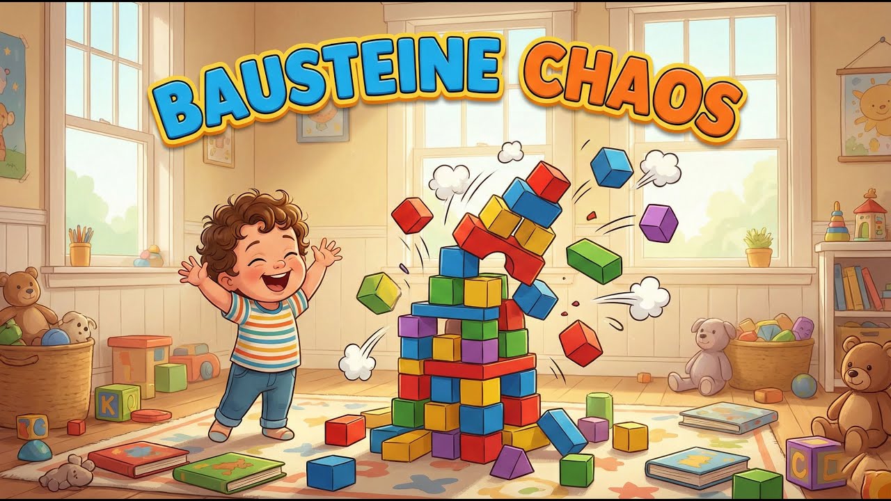 Bausteine Chaos 🧱 Lustiges Mitmach-Lied f&uuml;r Kinder | Deutsch