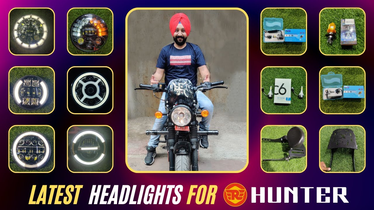 90 watt Headlights for RE Hunter 350| Backrest| Led Bulbs | Trending 🔥🔥🔥🔥🔥🔥