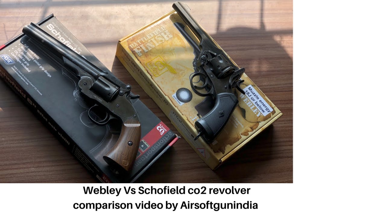 Webley Vs Schofield co2 revolver comparison video by Airsoftgunindia