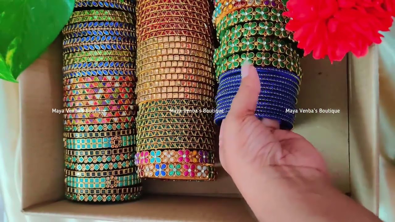 Customized Kundan Bangles | Glittering stone bangles | Maya Venba&rsquo;s Boutique