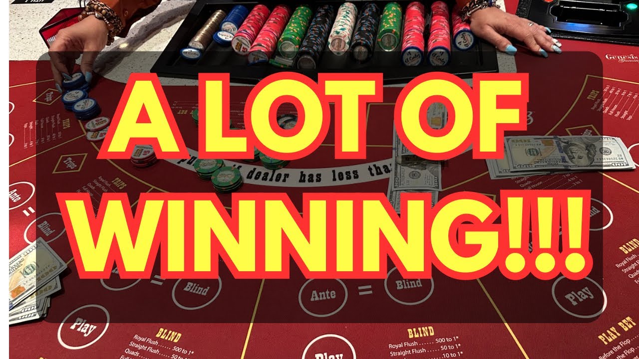 LIVE ULTIMATE TEXAS HOLD 'EM in LAS VEGAS!! A LOT OF WINNING! SO MUCH FUN!!