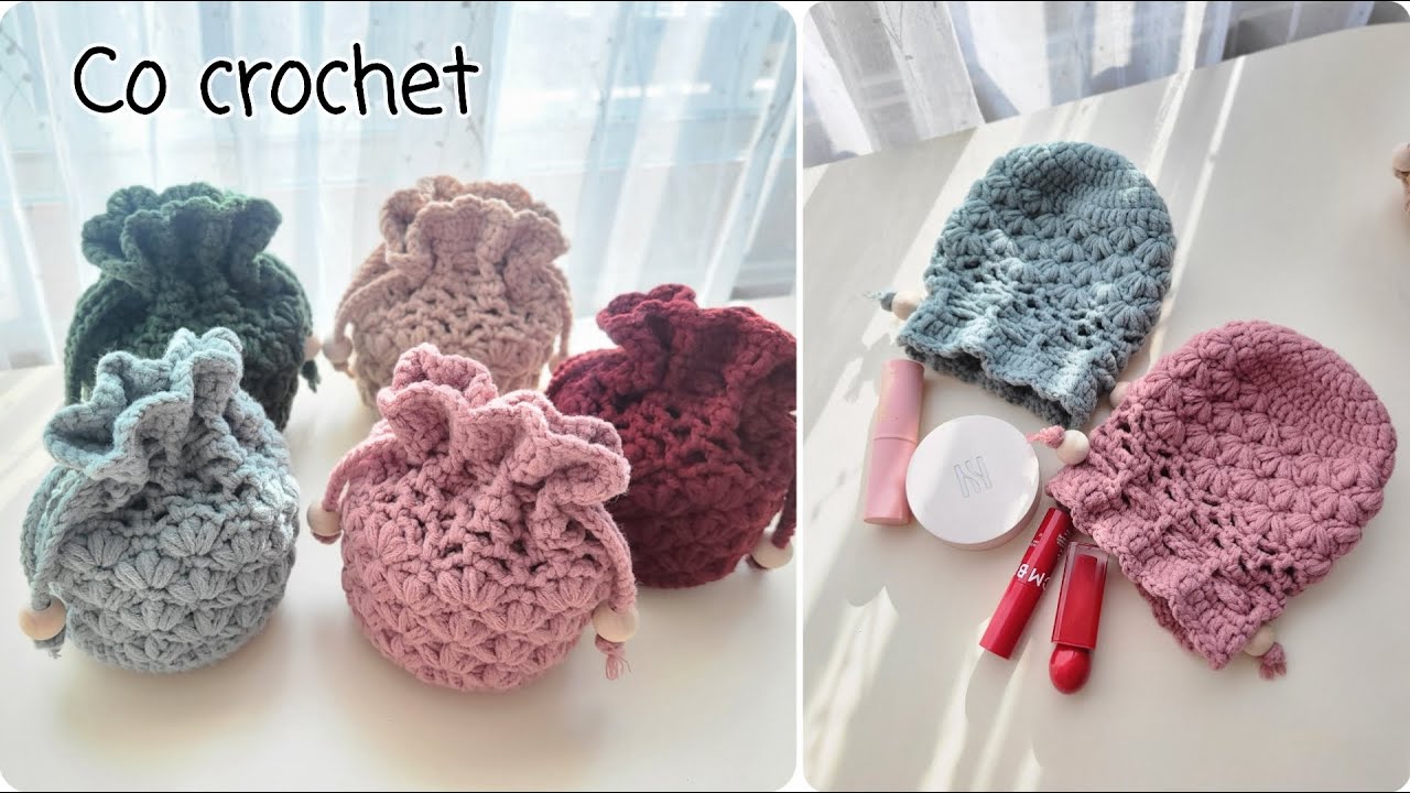 행복가득 행복주머니🌿 코바늘 파우치 crochet pouch