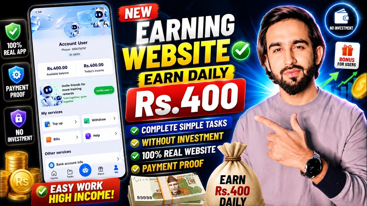 New Earning Website 2026 | Earn Rs.400 Daily Without Investment | Real Payment Proof | Best Earning