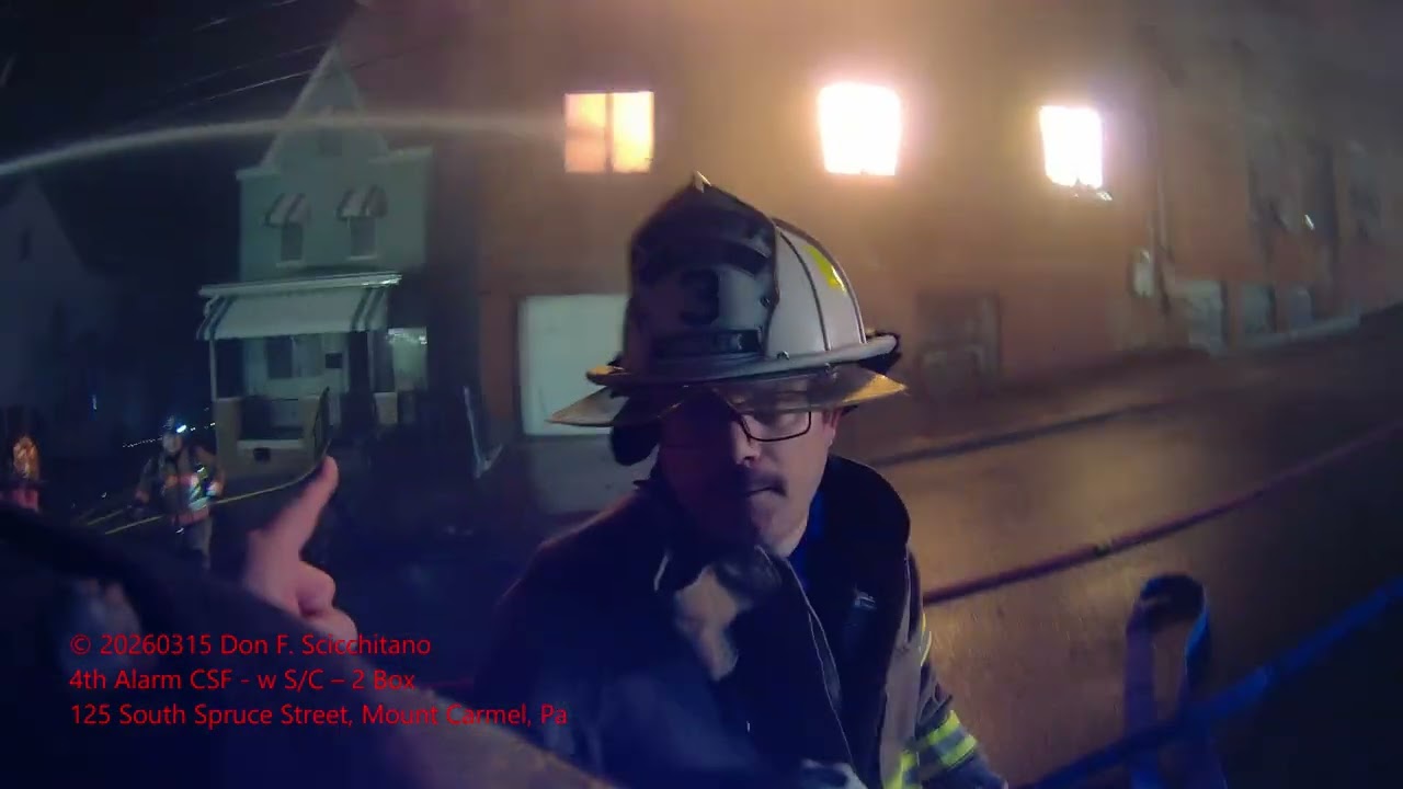 20260315 4th Alarm 125 South Spruce Str., Mount Carmel, Pa - Helmet 1 of 3