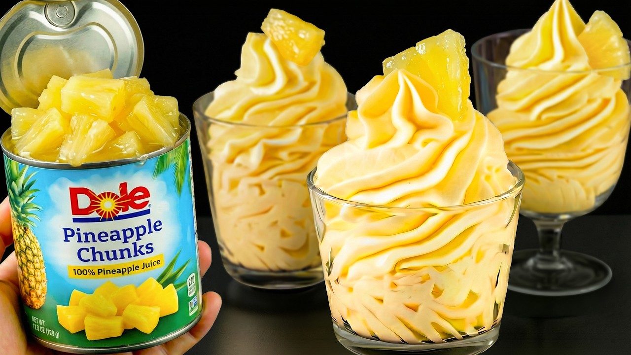 Italian Family Trick! no SUGAR! The most amazing Pineapple Dessert in 5 minutes! Pineapple mousse