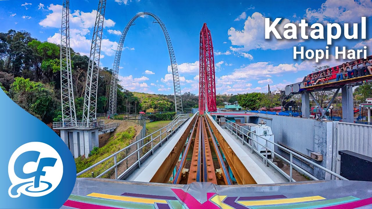 Katapul front seat on-ride 4K POV Hopi Hari