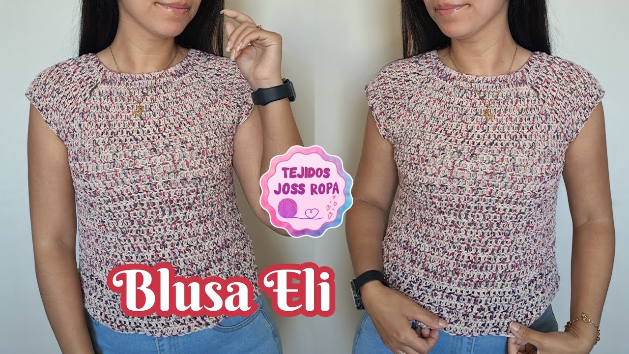 Blusa Eli fácil y rápida de hacer tejida sin costuras en la técnica top down | Tejidos Joss ropa |