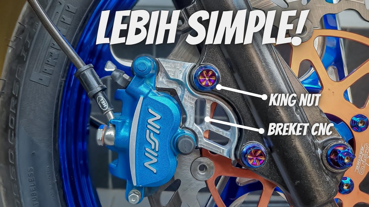 PASANG BREKET CNC KALIPER NISSIN SAMURAI 2P PADA MOTOR F1ZR❗