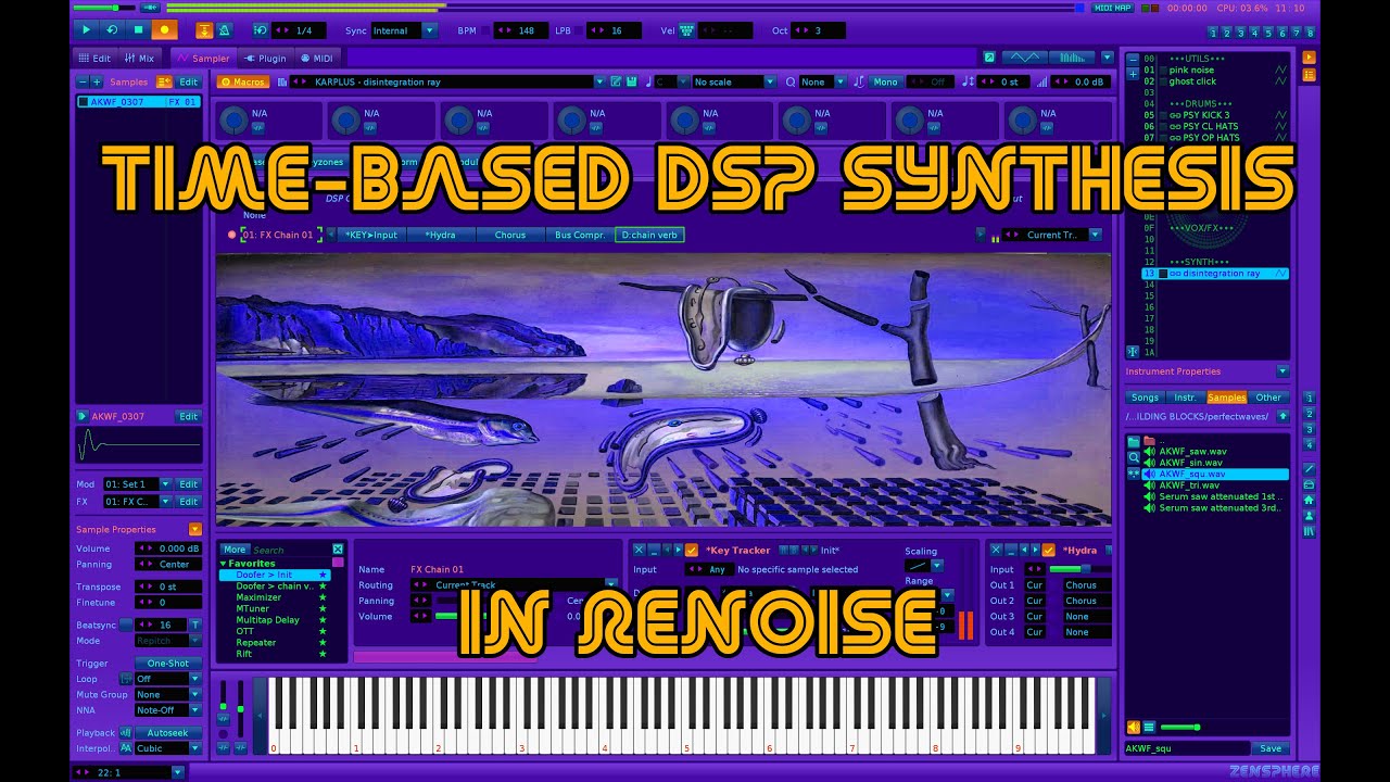 Time-based DSP synthesis techniques in Renoise