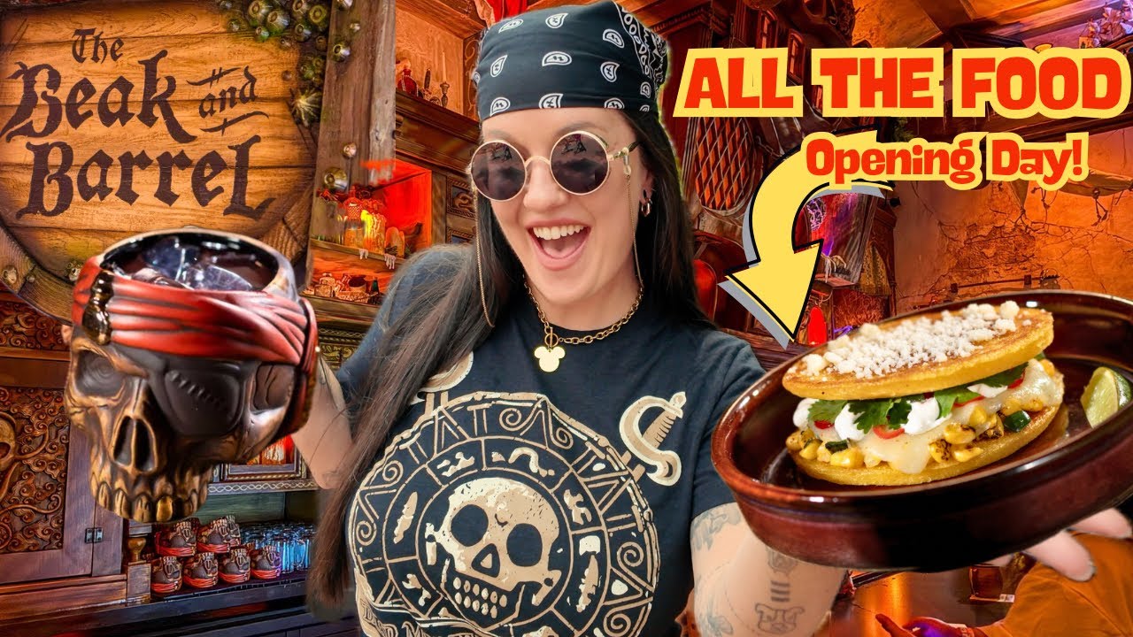 Disney World's NEW PIRATE BAR! Trying EVERYTHING At The Beak & Barrel | Opening Day At Magic Kingdom