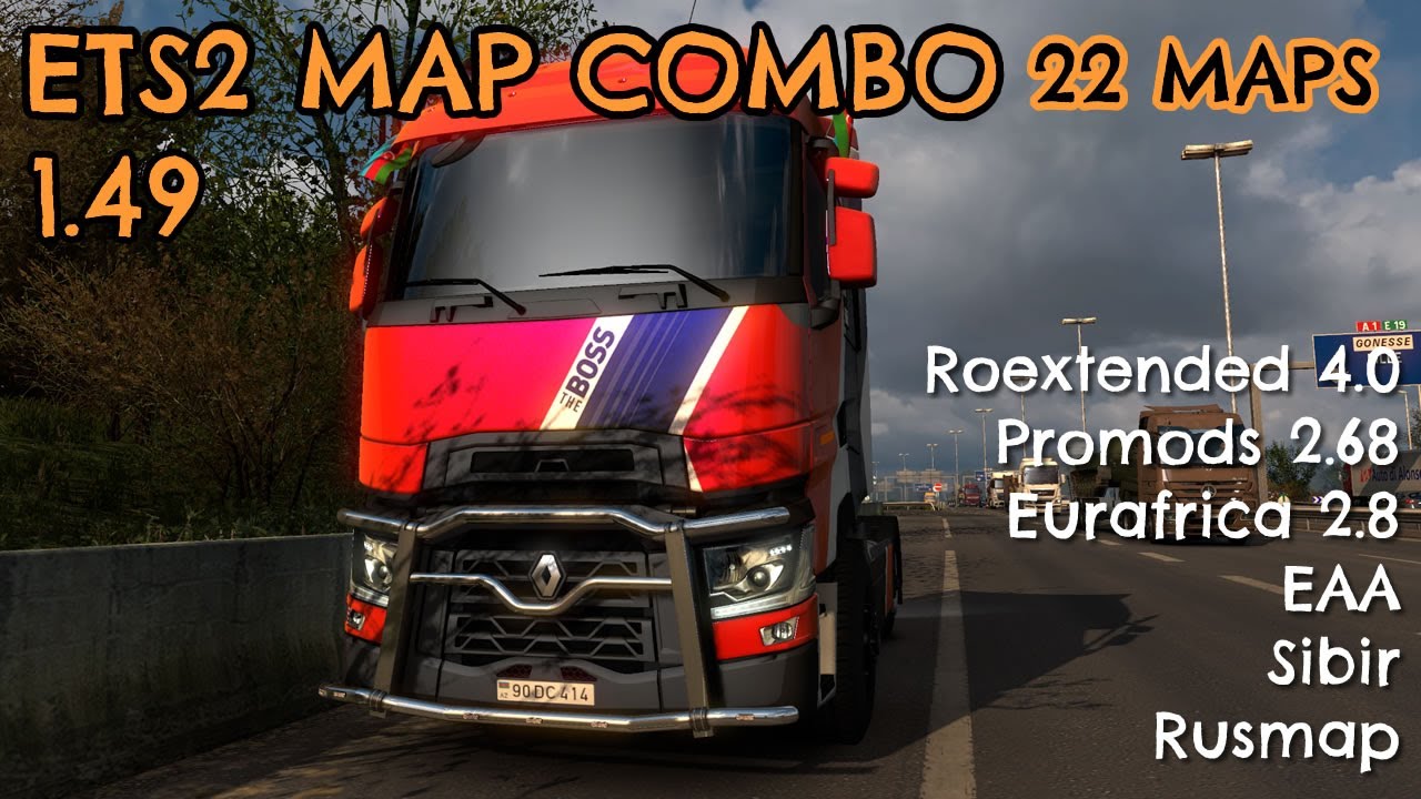 First Maps Combo for ETS2 1.49 &ndash; 22 maps with Promods, Eurafrica, Roex, EAA. Tutorial and links