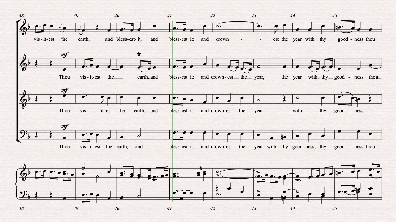 Thou Visitest the Earth SATB with organ
