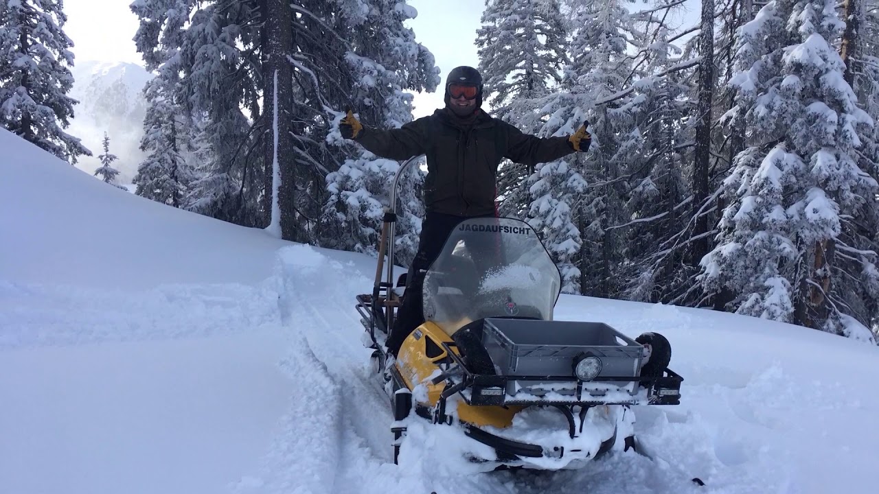 Skidoo Alpine 3 im Einsatz! Kaltstart, Ride along
