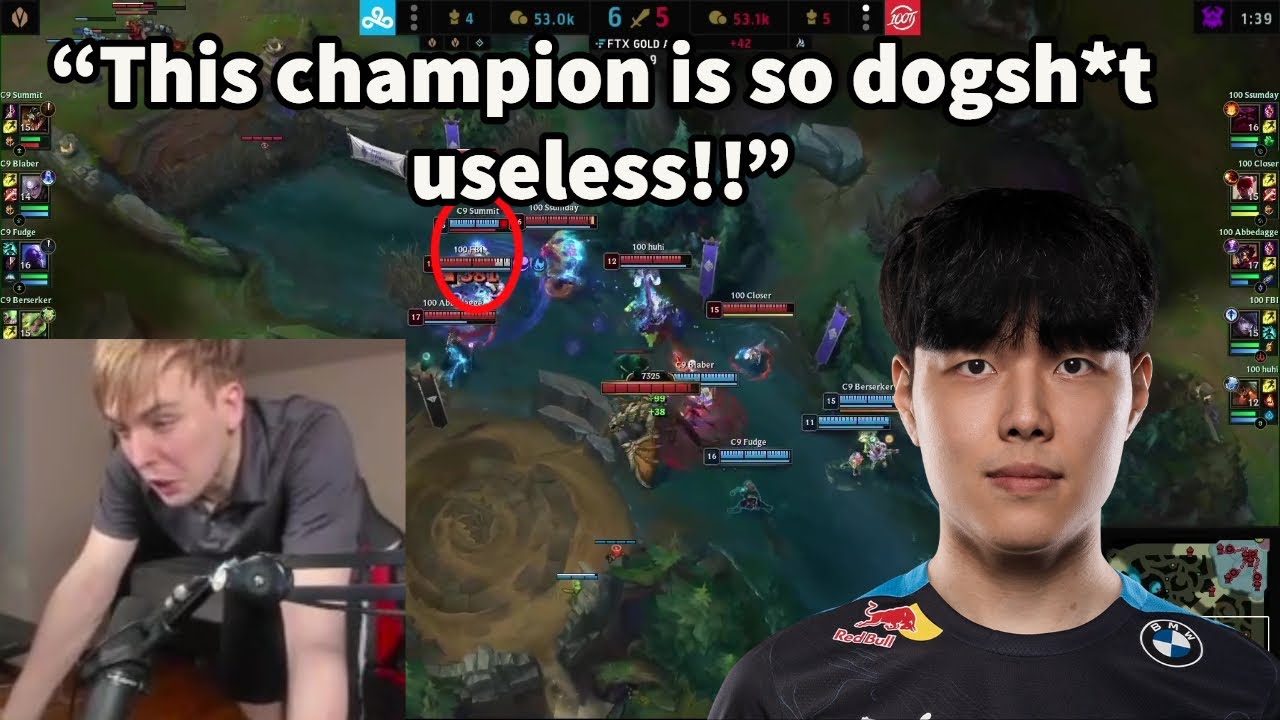 LS Reacts To C9 Summit's Renekton Being Completely Useless And C9 Winning The Teamfight 4v5!!