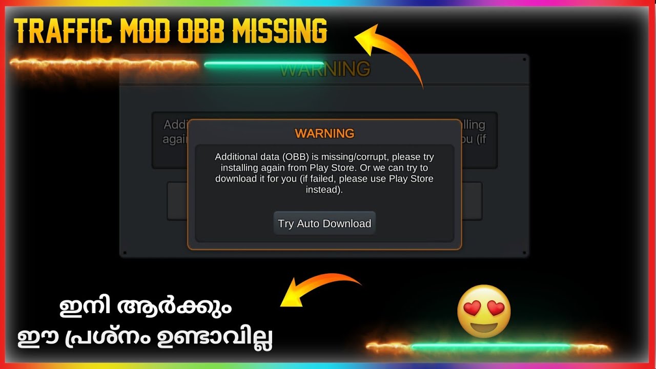 🎭 Traffic mod work ആവുന്നില്ലേ ?// traffic mod obb file missing issue fixed// malayalam 2022