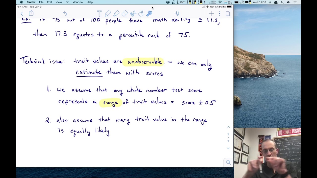 Psychometrics - Lecture 1 - Computing percentile ranks