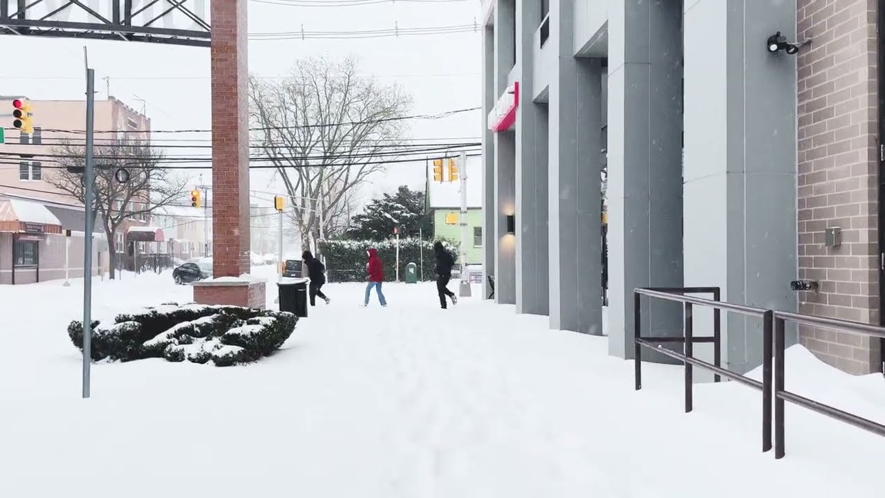 Snow storm in Jersey City | Walk in snow storm, Beautiful view 🌨️❄️☃️