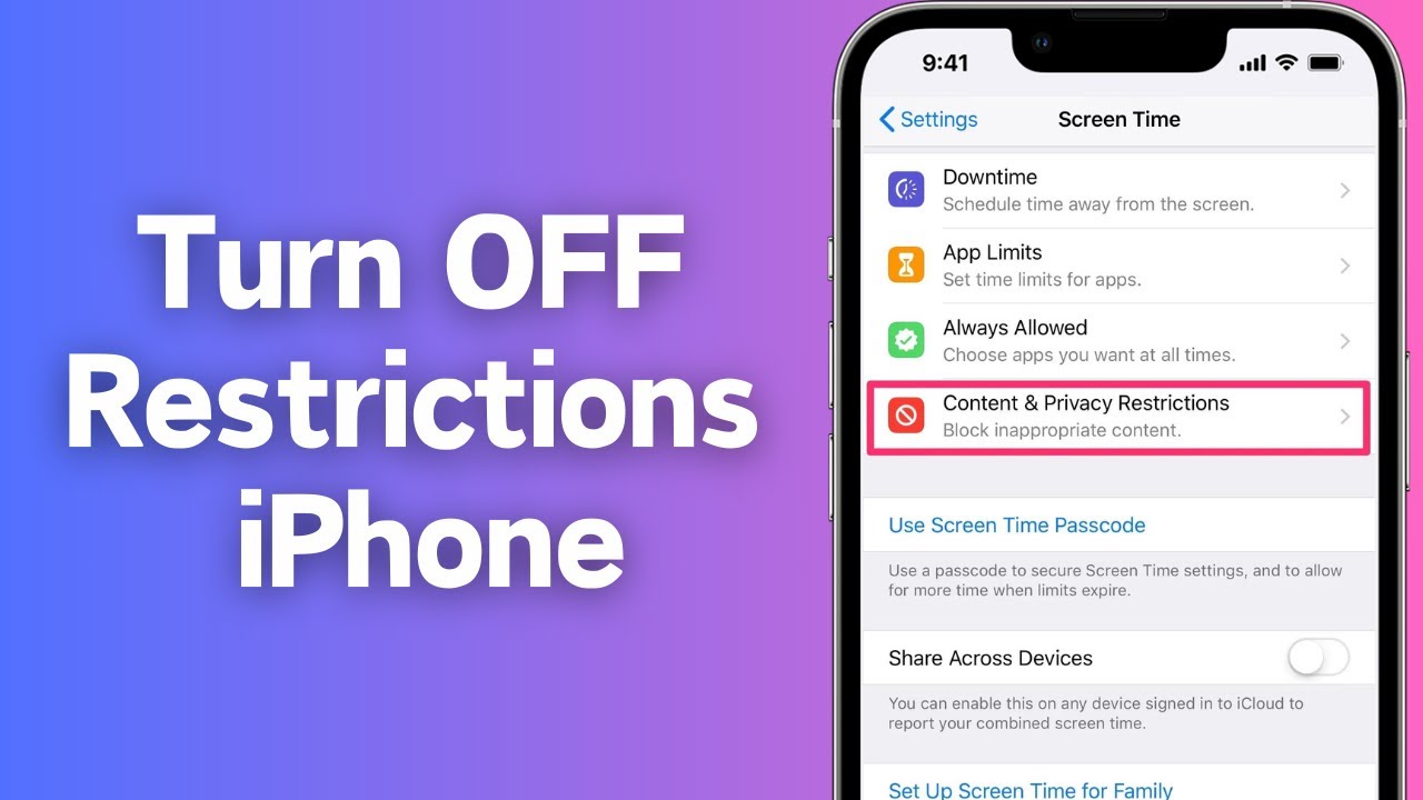 How to turn off content and privacy restrictions on iPhone without password/Turn OFF Restricted mode