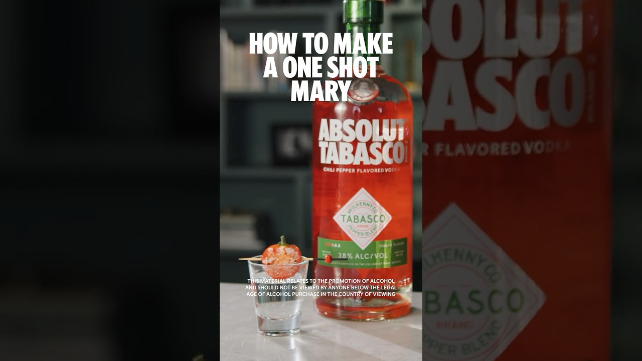 How to make a spicy Vodka Shot with ABSOLUT® TABASCO™ #shots #bartending #tabasco #shorts