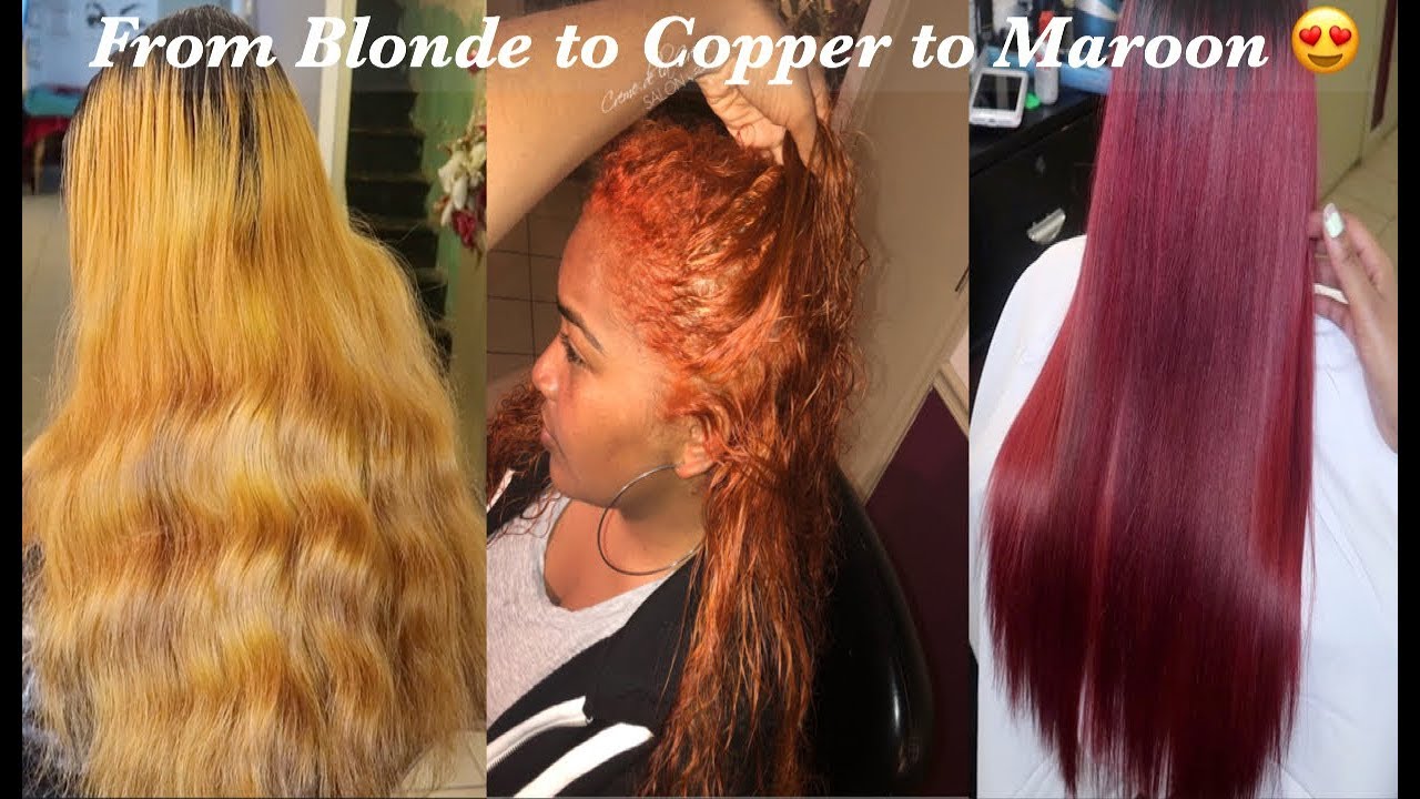 From BLONDE to ORANGE TO MAROON RED , Using INFLUANCE Semi Permanent Haircolor