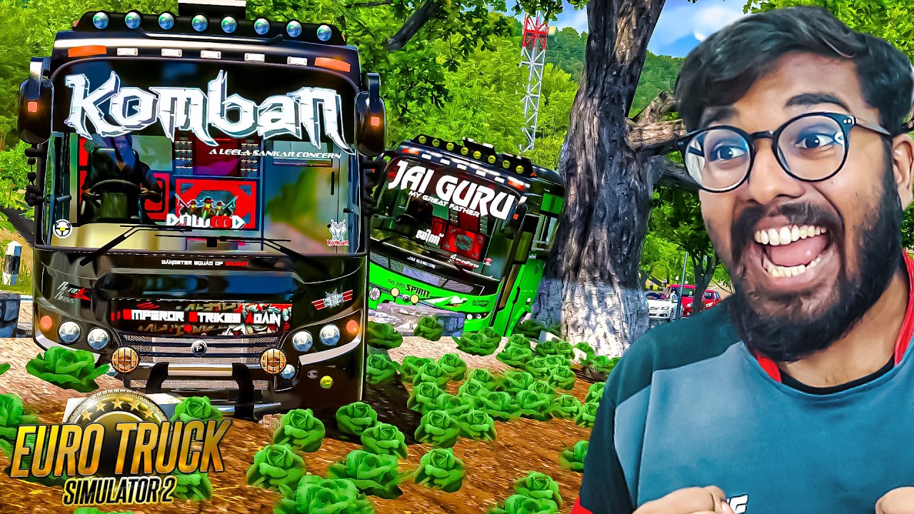 KOMBAN VS JAIGURU JINN: EPIC BUS RACE ON KERALA'S DANGEROUS ROADS! 🔥😮ETS2 GAMEPLAY