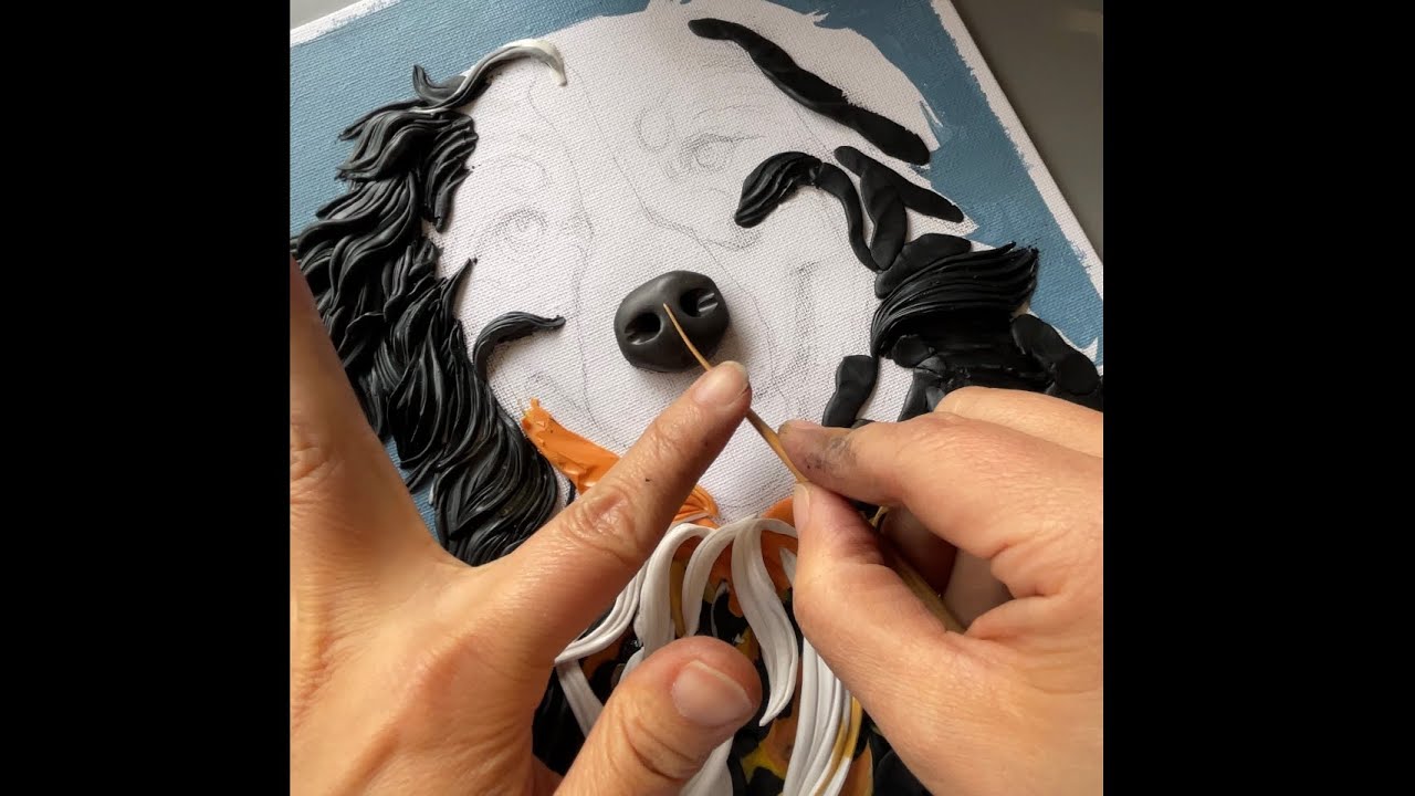 How to make dog nose / Bernese mountain dog  | Magic clay art